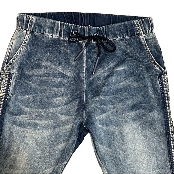 Venti6 Denim Jeggings Jeans Pull-on Elastic Waist Sequins Women’s Size Small - Picture 3 of 13